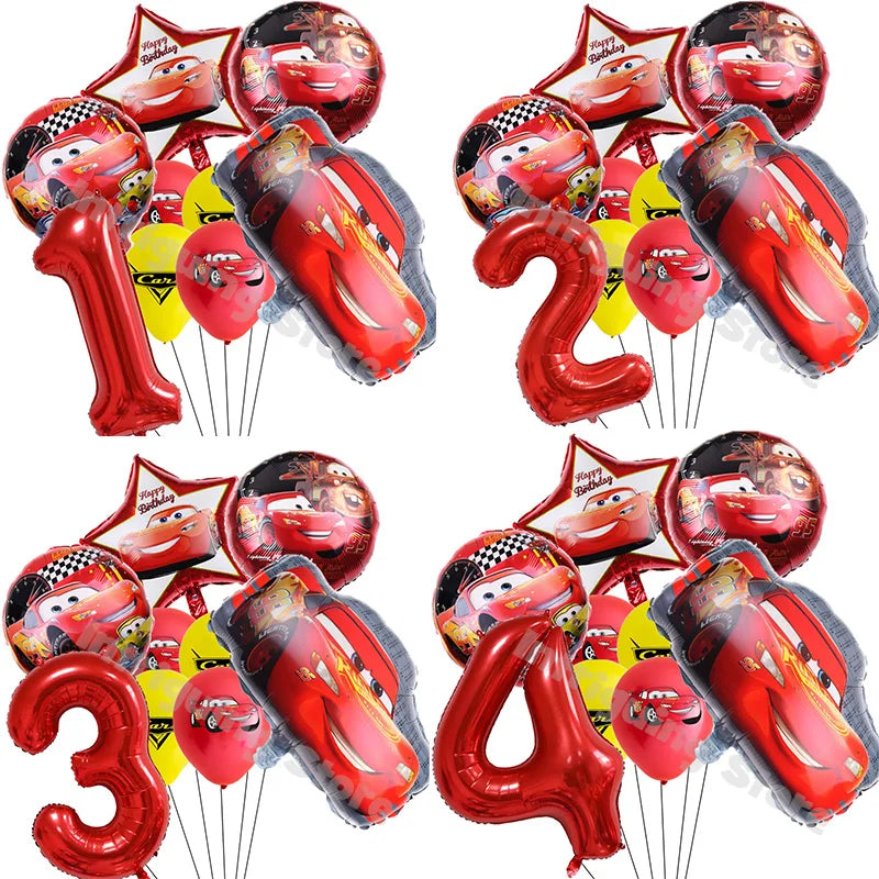 Disney Cars Lightning McQueen 32" Number Balloon Set   Baby Shower Supplies Birthday Party Decorations Kids Toy Gifts Air Globos