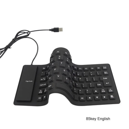 85 Key Russian Letters Engglish Layout Wire USB Interface Silicon Rubber PC Folding Keyboard Teclado Waterproof Computer Laptop