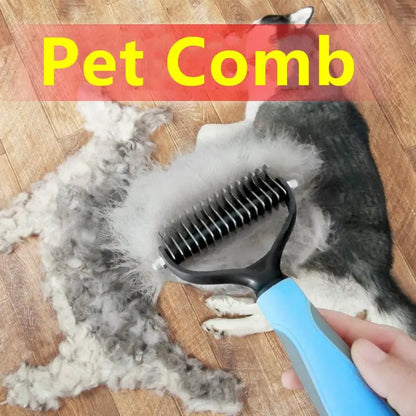 Coupe-noeud de fourrure pour animaux de compagnie, outils de toilettage pour chiens et chats, peigne d'épilation, brosse Double face