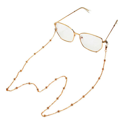 Chaînes de masque en perles pour femmes, chaîne de lunettes rétro en métal, lanières de lunettes de soleil, porte-cordon, sangle de cou