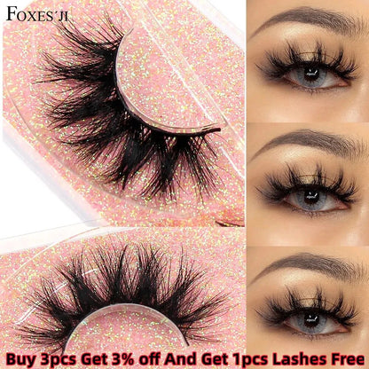 FOXESJI maquillage cils 3D vison cils moelleux doux vaporeux naturel croix cils Extension réutilisable faux cils vison faux cils