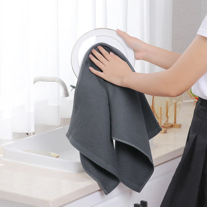 Homaxy 4/6Pcs Cotton Kitchen Towel Ultra Soft Magic Cleaning Cloth Absorbent Cleaning Rags Thickened Wipe Cloths Dishcloth