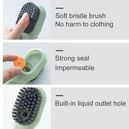 Multifunction Cleaning Shoe Brush Soft Automatic Liquid Shoe Brush Long Handle Clothes Soap Brush With Hook Clean Tool