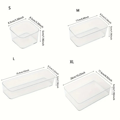 1pc Transparent Box Storage Organizer Desk Plastic Container Drawer Organizer Table Jewelry Box Makeup Organizer Boxes