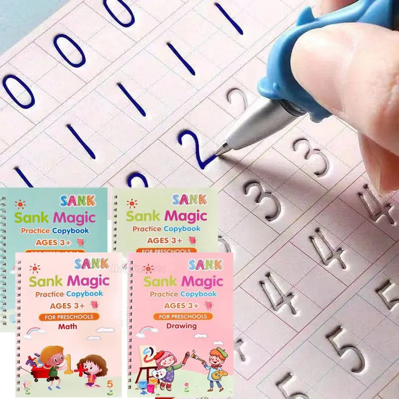 SANK Copybooks Pen Magic Copy Book Free Wiping Children's Kids Writing Sticker Practice Copybook For Calligraphy