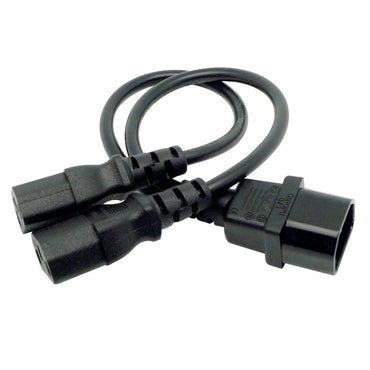 30CM Power Y Type Splitter Adapter Cable Single IEC 320 C14 Male to Dual C13 Female Short Cord for Computer host display