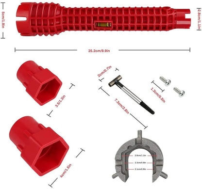 5/8 In 1 Flume Wrench Anti-slip Kitchen Sink Repair Tool Bathroom Multifuction Faucet Assembly Key Plumbing Installation Wrench