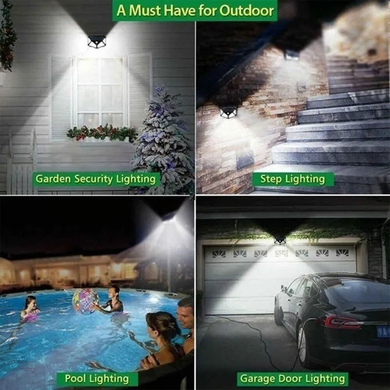 2/4/6/8Pcs 100 LED Solar Wall Lights Outdoor Solar Lamp PIR Motion Sensor Solar Powered Sunlight Street Light for Garden Light