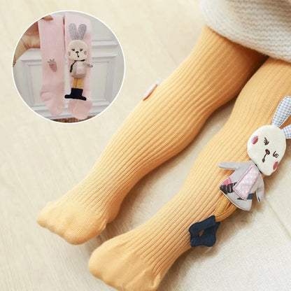 Baby Girl Tights Cartoon Stockings 3D Rabbit Cute Girls Pantyhose Cotton Autumn Winter Trousers Knitted Socks Pants 0-4 Years