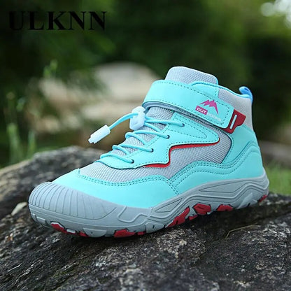 Children Hiking Shoes High Girls Fall Winter Sports Shoes Children's Shoes Boy Outdoor Waterproof Non-slip Students Sneakers