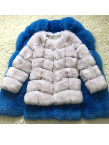 New Luxury Splicing Long Faux Fur Coat Women Thick Warm Winter Fashion Fluffy Faux Fur Jacket Coats for Women Outerwear