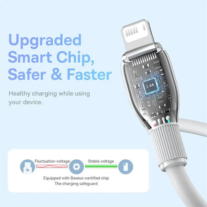 Baseus USB-kabel 2.4A för iPhone Laddningskabel USB till belysningssladd för iPhone 14 13 12 11 Pro Max Snabb dataladdningskabel