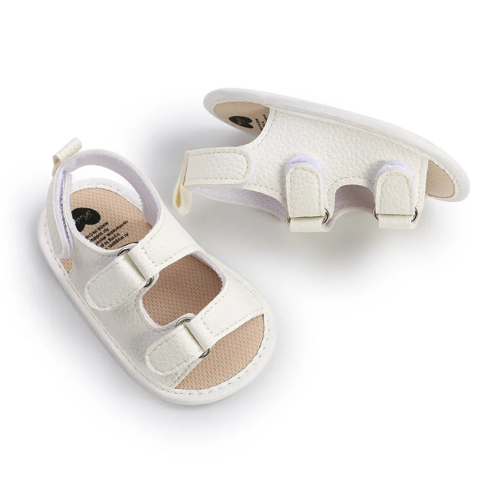 New Baby Sandals Baby Shoes Baby Boy Girl Sandals PU Soft Bottom Sole Anti-Slip Infant First Walker Crib Shoes Newborn Moccasins