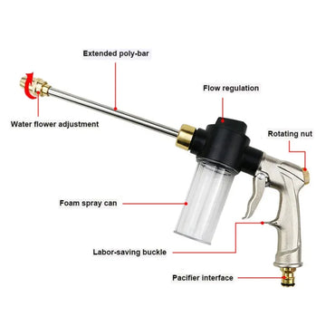 Garden Water Gun Sprinkler Hose Nozzle High Pressure Car Wash Metal Water Spray Guns Watering Irrigation Tools