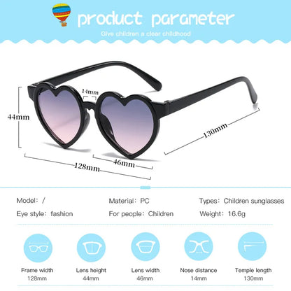 Lunettes de soleil rondes polarisées UV400 pour enfants, dessin animé, cœur, tournesol, fruits, oreilles de lapin, filles et garçons, pour l'extérieur