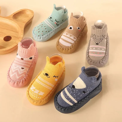 New Born Baby Socks with Rubber Soles Infant Baby Girls Boys Shoes Spring Autumn Baby Floor Socks Anti Slip Soft Sole Sock