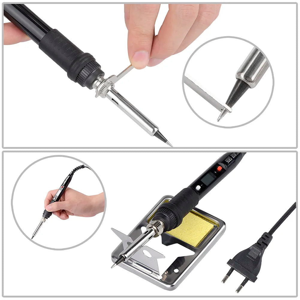 JCD Electric Soldering Iron 80W LCD Digital Display Adjustable temperature soldering iron tips 220V/110V Welding Solder Tool908S