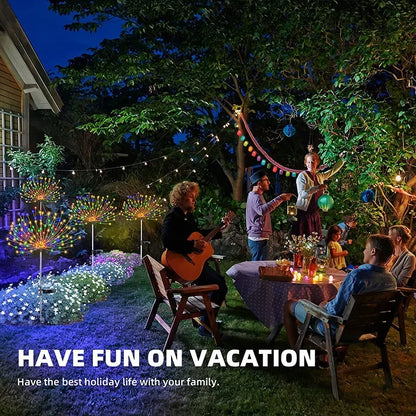 1/2/4Pcs Solar LED Firework Fairy Light Outdoor Garden Decoration Lawn Pathway Light For Patio Yard Party Christmas Wedding