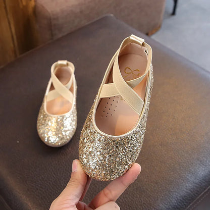 Girls Ballet Flats Dance Party Girls Shoes Fashion Crystal Shoes Bling Princess Performnce 5-12 Years Kids Shoes