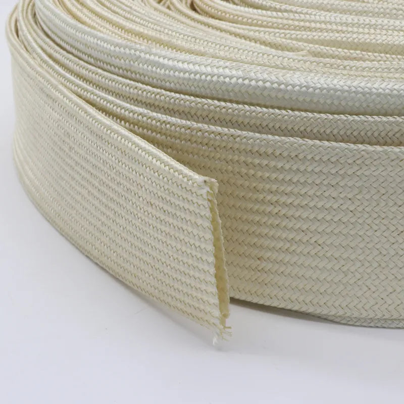 1/5M ID 1mm ~ 40 mm Braided Fiberglass Sleeve 600 Deg.C High Temperature Chemical Glass Fiber Tube Fiberglass Sleeving