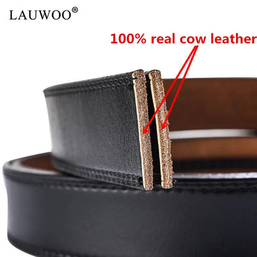 100% cuir de vache sans boucle 3.5cm de large ceinture en cuir véritable sans boucle automatique sangle concepteur ceintures hommes de haute qualité