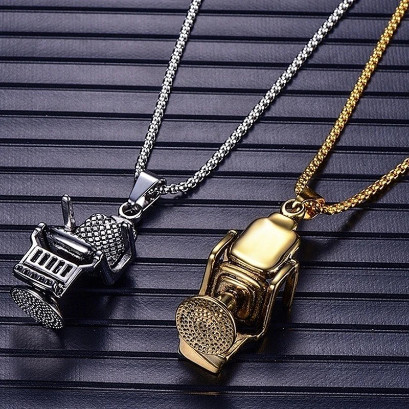 New Rock Hip Hop Punk Men's Necklace Barber Seat Pendant Swivel Chair Personality Fashion Jewelry Accessories