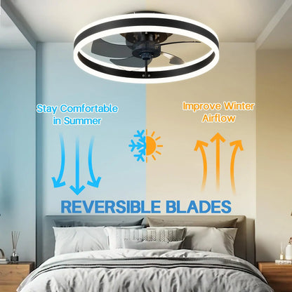 Smart Remote Control Ceiling Fan with LED Lighting Ceiling Fan with Lights Remote Control Ceiling Light for Living Room