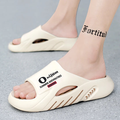 2024 New Men Massage Slippers Slides Indoor Outdoor Sandals Beach Casual Shoes Comfortable Sole Men's Slippers Big Size 38-47