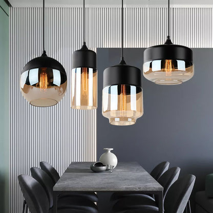 4 stil moderna glashängande lampor e27 e26 LED-armatur för kök Restaurang Cafe Bar vardagsrum sovrum