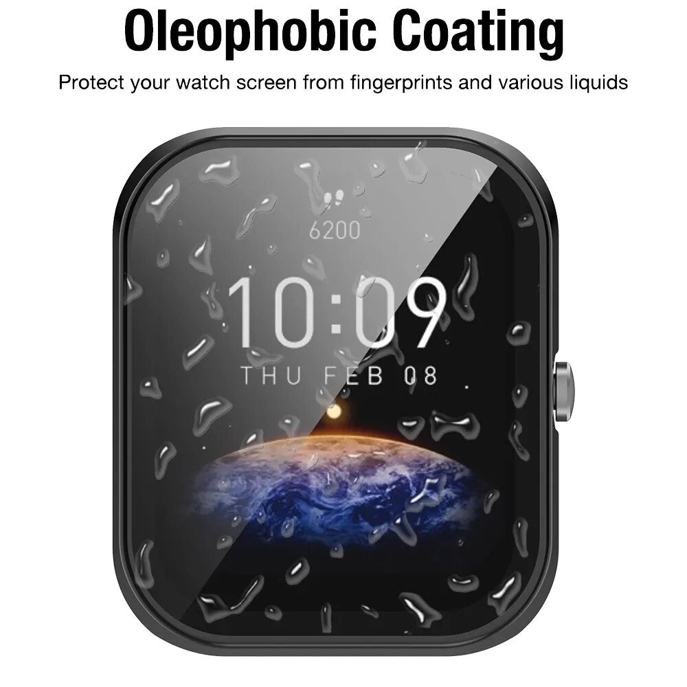 Coque + verre pour Amazfit Bip 5 3 Pro, protecteur d'écran, couverture complète, pare-chocs, accessoires anti-rayures