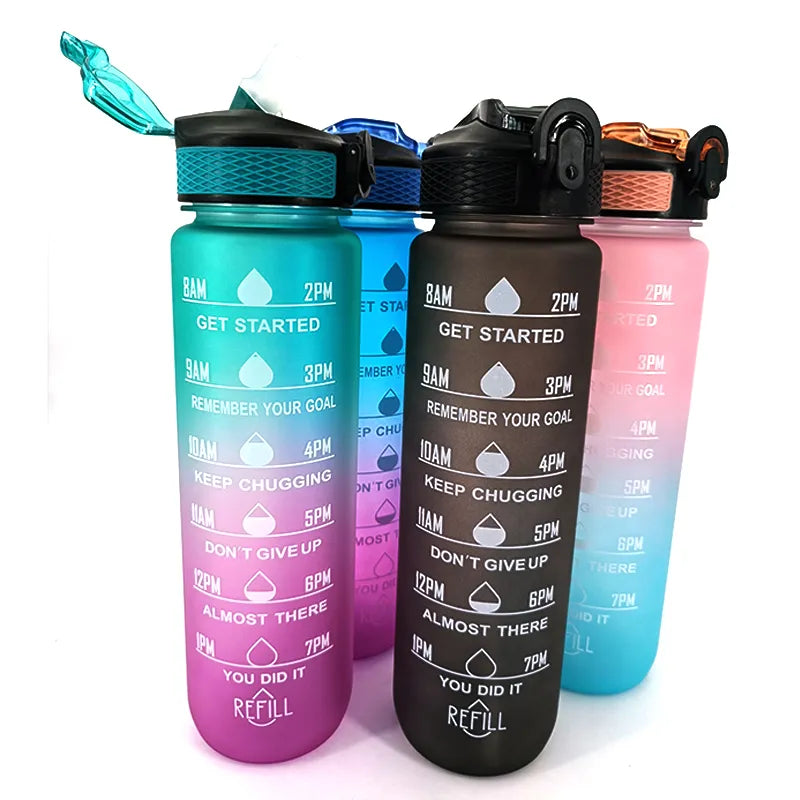 1 Liter Water Bottle Motivational Sport Water Bottle Leakproof