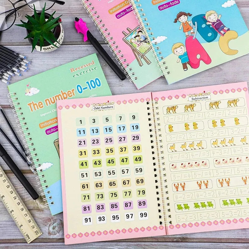 SANK Copybooks Pen Magic Copy Book Free Wiping Children's Kids Writing Sticker Practice Copybook For Calligraphy