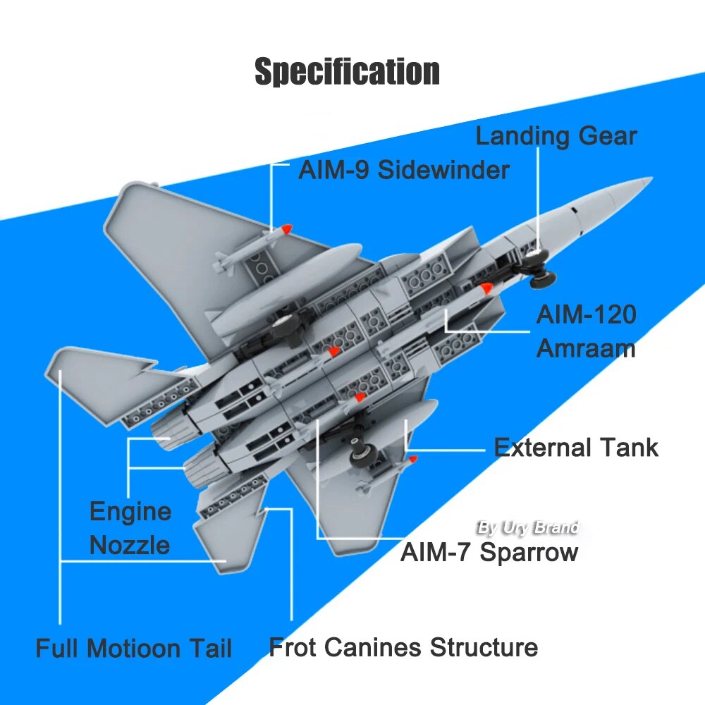 WW2 Military Army Avion Plane Jet Warcraft J-15 Eagle Fighter Morden Warplane Sets Flygplansmodeller Byggklossar Leksaker för pojkar