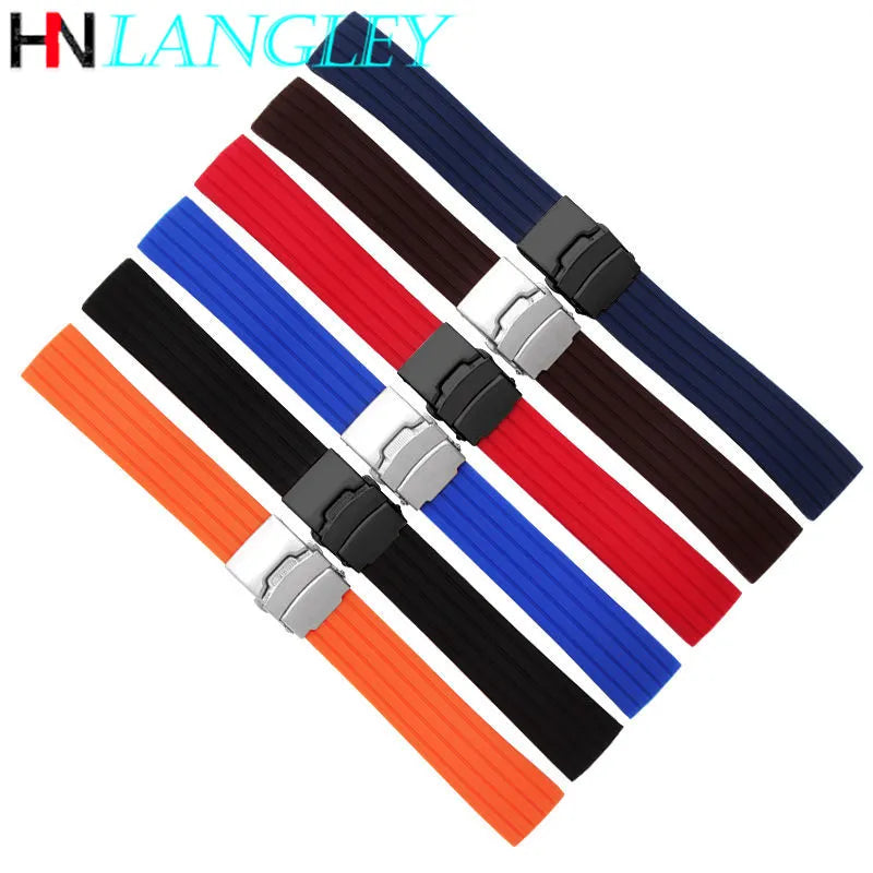 Bracelets de montre en Silicone à dégagement rapide, 20mm 22mm, pour Samsung Active 43mm 47mm pour bracelet de montre fossile 18mm 24mm, bandes de Sport en caoutchouc