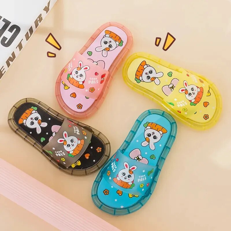 Children‘s Boys Girls Slippers Cartoon Animals Prints Shoes Lighted Fashion Cute Shoes Bathroom Kids Toddler Slippers Flat Heels