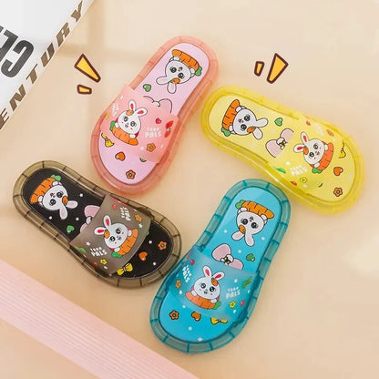 Pantoufles pour enfants garçons et filles, chaussures imprimées d'animaux de dessin animé, chaussures éclairées à la mode, mignonnes, pantoufles de salle de bain pour enfants en bas âge, talons plats