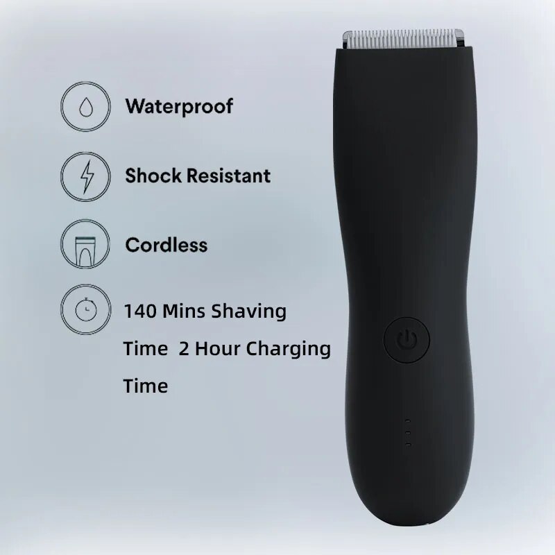 Men's Electric Groin Hair Trimmer Pubic Hair Trimmer Body Grooming Clipper for Men Bikini Epilator Rechargeable Shaver Razor