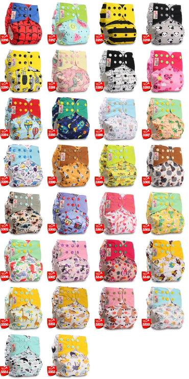 [Littles&amp;Bloomz] Couche lavable réutilisable en tissu écologique réglable véritable couche de poche adaptée 0-2 ans 3-15kg insertion bébé