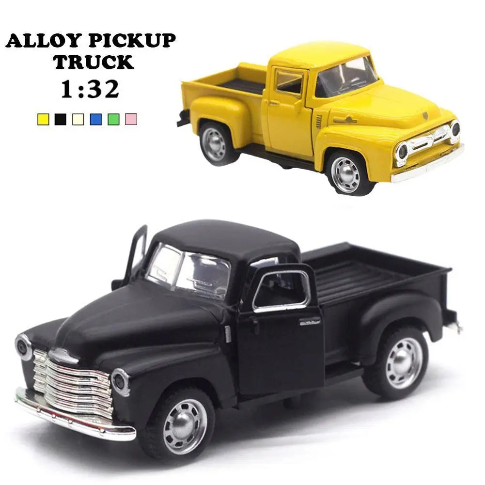 Classic Pickups Truck Car Model 1:32 Scale Pull Back Alloy Diecast & Toys Vehicle Christmas Collection Toy Car For Boys Children