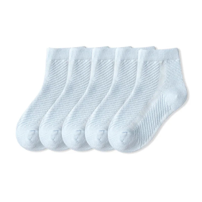 5 paires/lot chaussettes enfants garçon fille coton mode respirant maille chaussettes printemps été haute qualité 1-12 ans enfants cadeau d'anniversaire