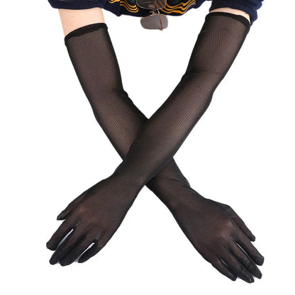 New Fashion Women Black Long Gloves Classic Opera Over Elbow Mitten Stretch Finger Wedding Sexy Gloves Driving Accessories