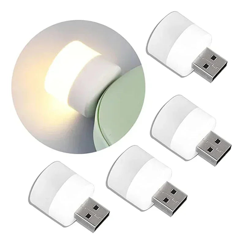 1-20st Mini USB Nattlampa Varmvitt ögonskydd Bok Läsljus USB-kontakt Dator Mobil Strömladdning LED Nattlampa