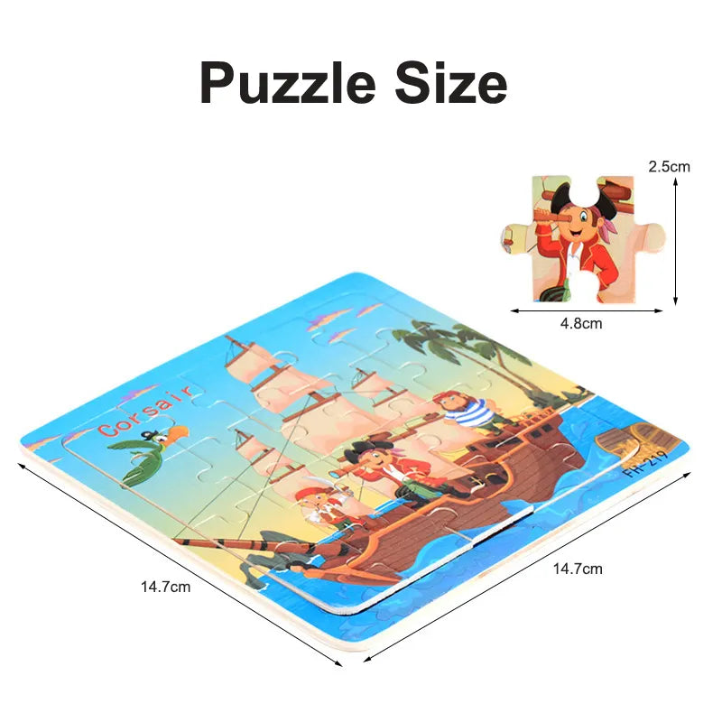 Puzzle 3d Montessori, 20 pièces, véhicule Animal de dessin animé, jeu de Puzzle en bois, jouets éducatifs d'apprentissage précoce pour enfants, nouvelle collection