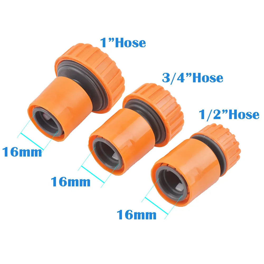 1/2 3/4 1 Inch Garden Hose Quick Connector Pipe Coupler Stop Water Connection 32/20/16mm Repair Joint Irrigation System Adapter