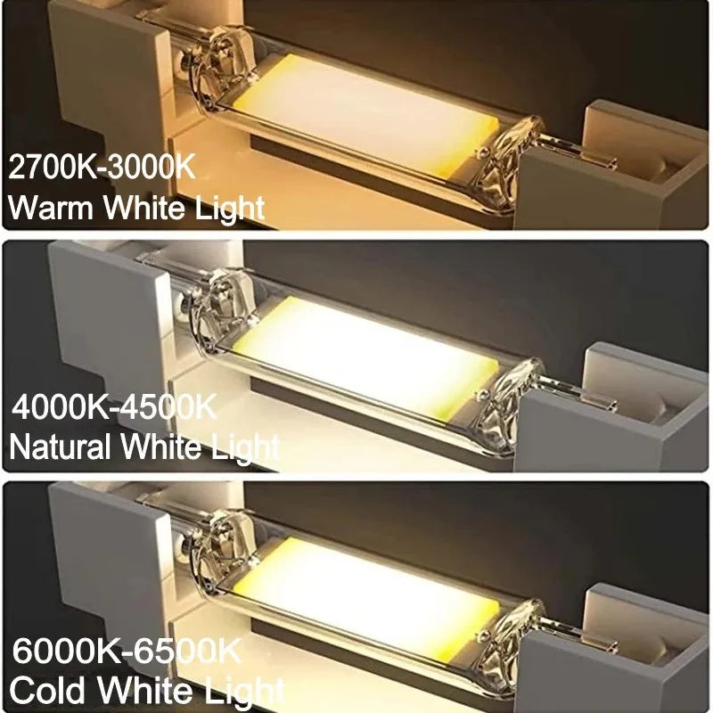 R7S LED-glasrör COB-lampa 78MM 118MM Högeffekt R7S Majslampa J78 J118 Byt ut halogenljus AC 110V 220V 240V Lampadas