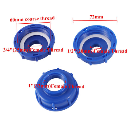 1/2" 3/4" 1" invändig gänga IBC Tank Adapter S60 Vattenkran Anslutning Ventilbyte Armatur Trädgård bevattning Anslutningsverktyg