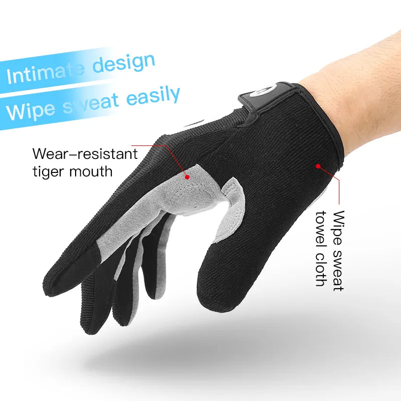 Cycling Anti-slip Full Finger Gloves MTB Bike Gloves Pad Men Breathable Anti-shock Sports Gloves MTB Bike Bicycle Warm Glove Man