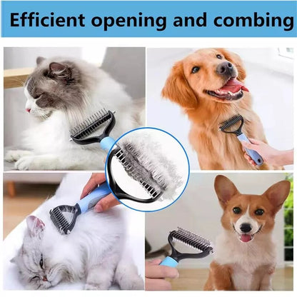 Coupe-noeud de fourrure pour animaux de compagnie, outils de toilettage pour chiens et chats, peigne d'épilation, brosse Double face