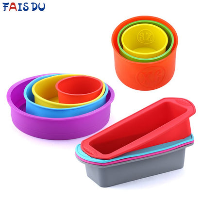 Silicone Cake Mold Round Shape Rectangular Silicone Bread Pan Cake Round Shape Mold 12 Holes Muffin Cupcake Baking Pans