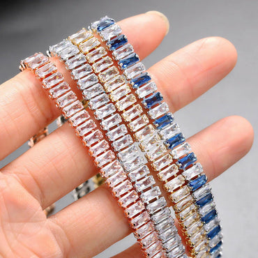 Iced Out Zircon Tennis Bracelet For Women Luxury Crystal Bracelets Men's Hand Chain Hippie Trendy Accessories Jewelry Gifts